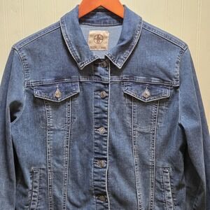 Lincoln Outfitters Jacket Womens Small Blue Denim Button Front Pockets Jean